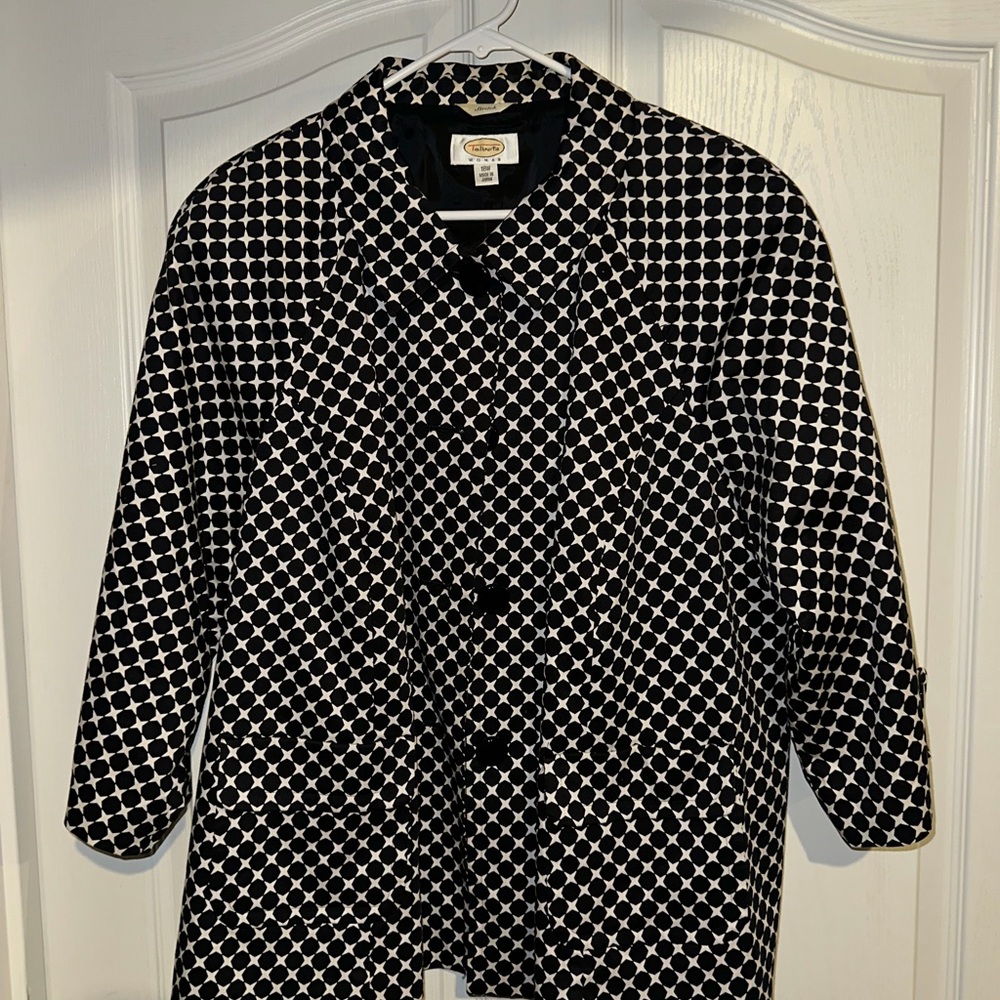 Talbots Black and White Geometric Jacket